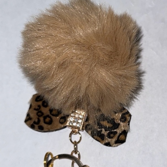 Black Quilted Crossbody Bag with Gold Accents +Purse Charm - Picture 5 of 5